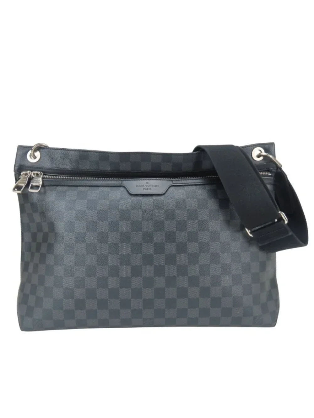 Louis Vuitton Shoulder Bag Hunter Damier Graphite Leather Black Gray Crossbody